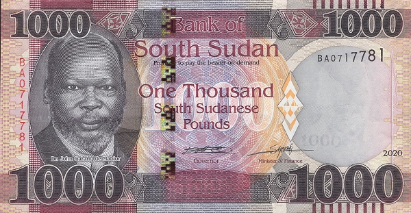 P17a South Sudan - 1000 Pounds Year 2020